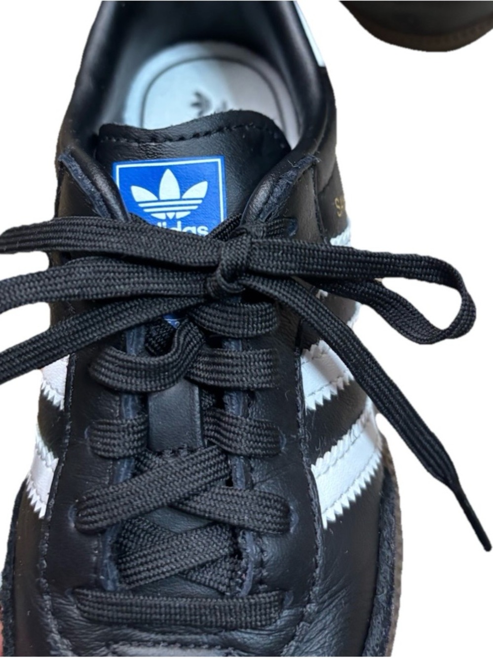 π₯ Adidas Samba Originals Kids 12.5 Black White Leather Sneakers Soccer Shoes π€ - Picture 6 of 11